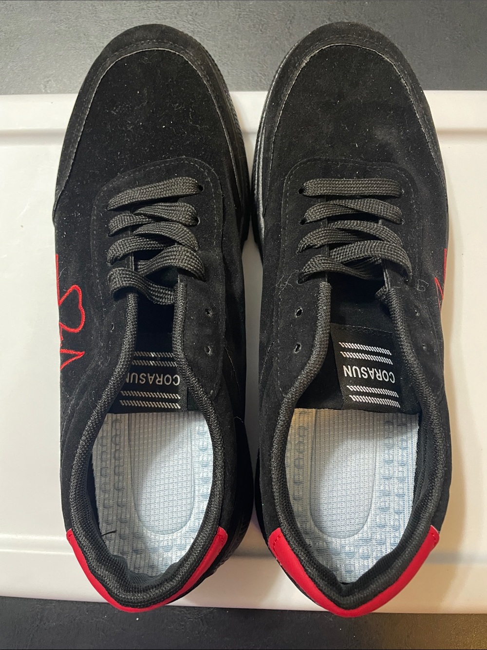 Cool, Fun, Unique, Black & Red Sneakers UK Sz 44 USA 9.5 New w out tags